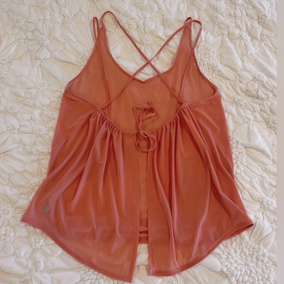 LULULEMON IN A CINCH TANK COLOR ORANGE MESH SZ 8 - Picture 2 of 8